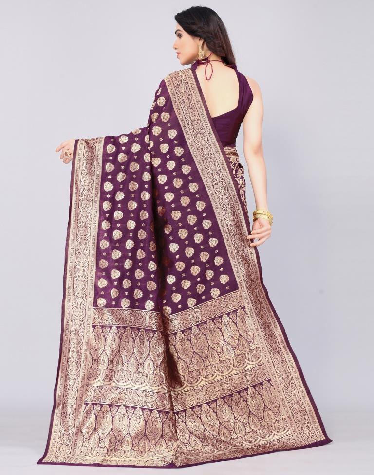 Purple Banarasi Silk Saree