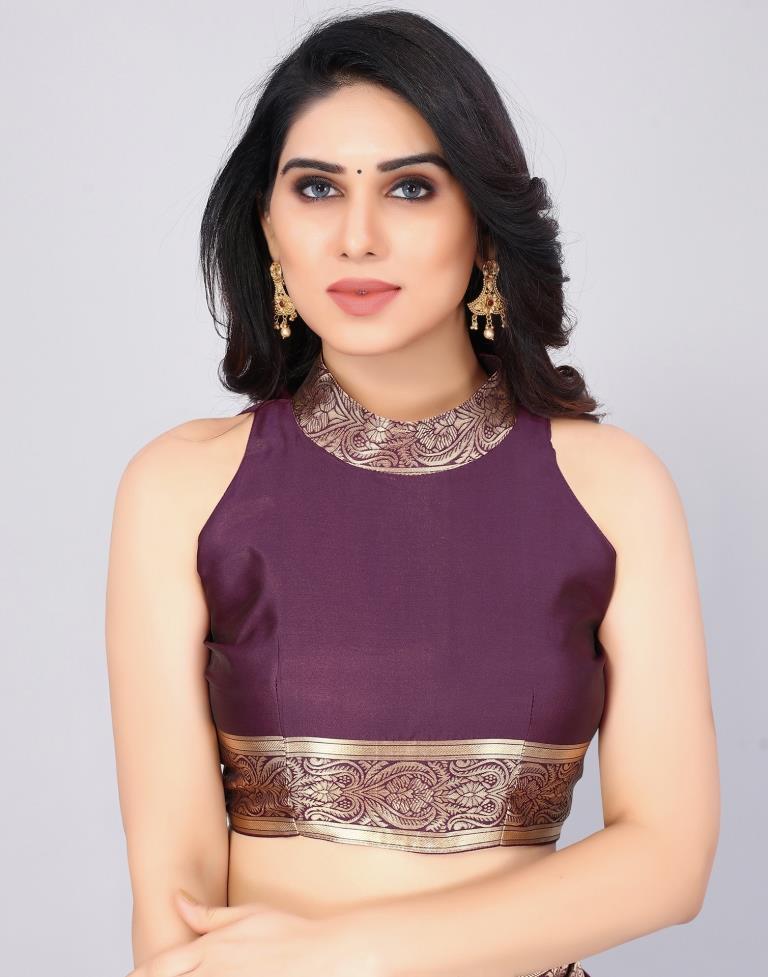 Purple Banarasi Silk Saree