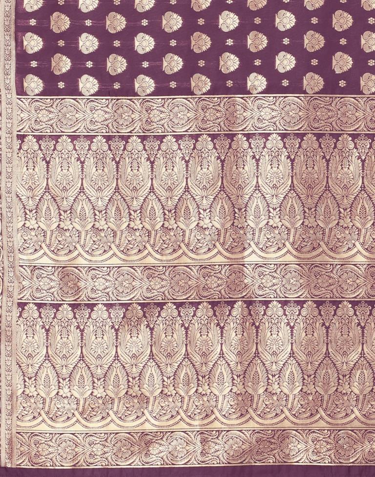 Purple Banarasi Silk Saree