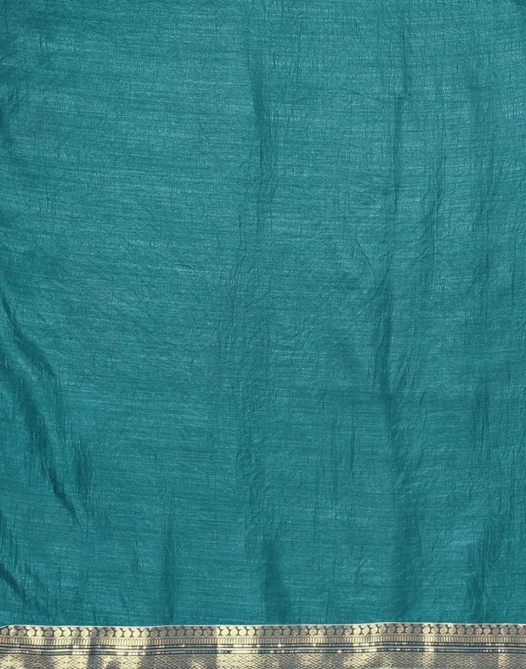 Teal Blue Silk Saree