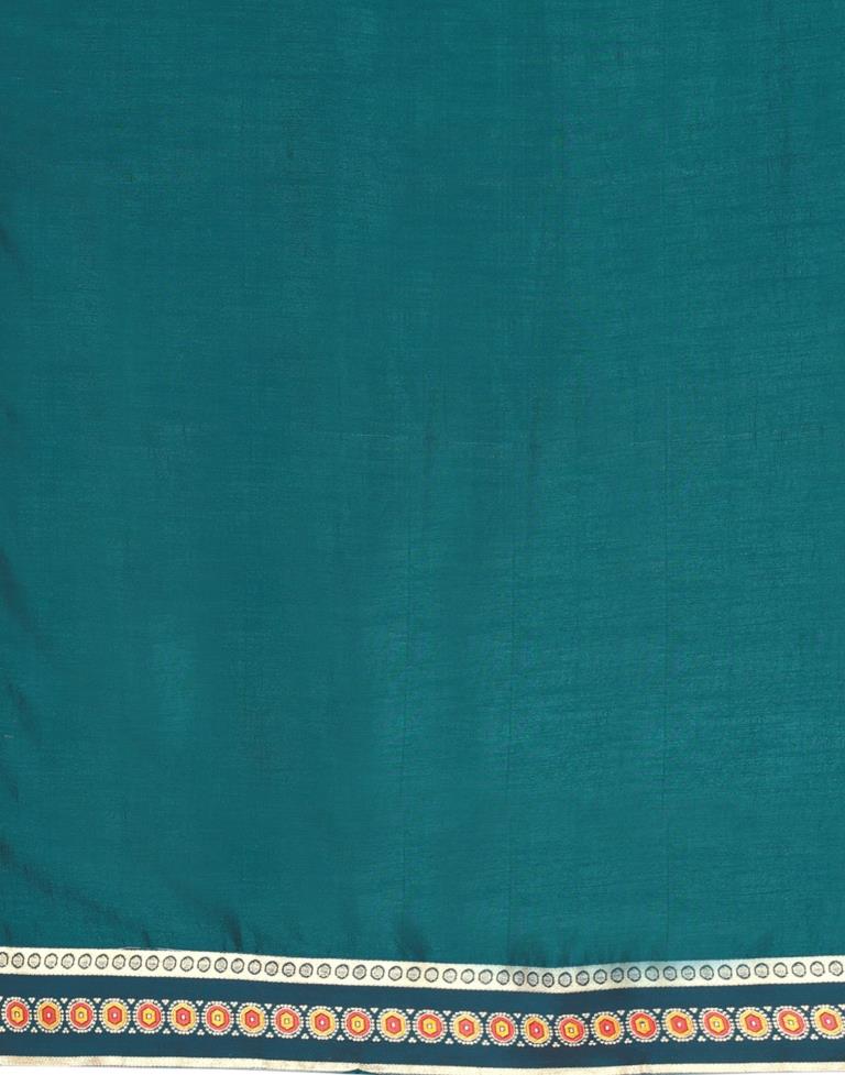 Teal Blue Silk Saree