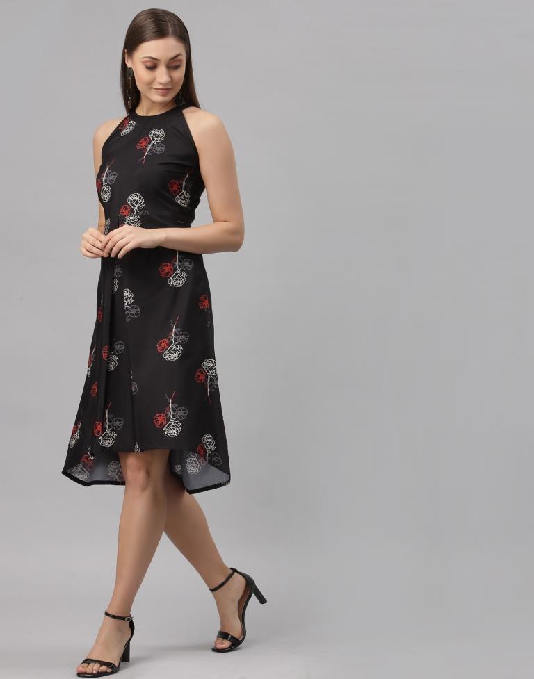 Black Halter Neck Dress | SLV256TK4095
