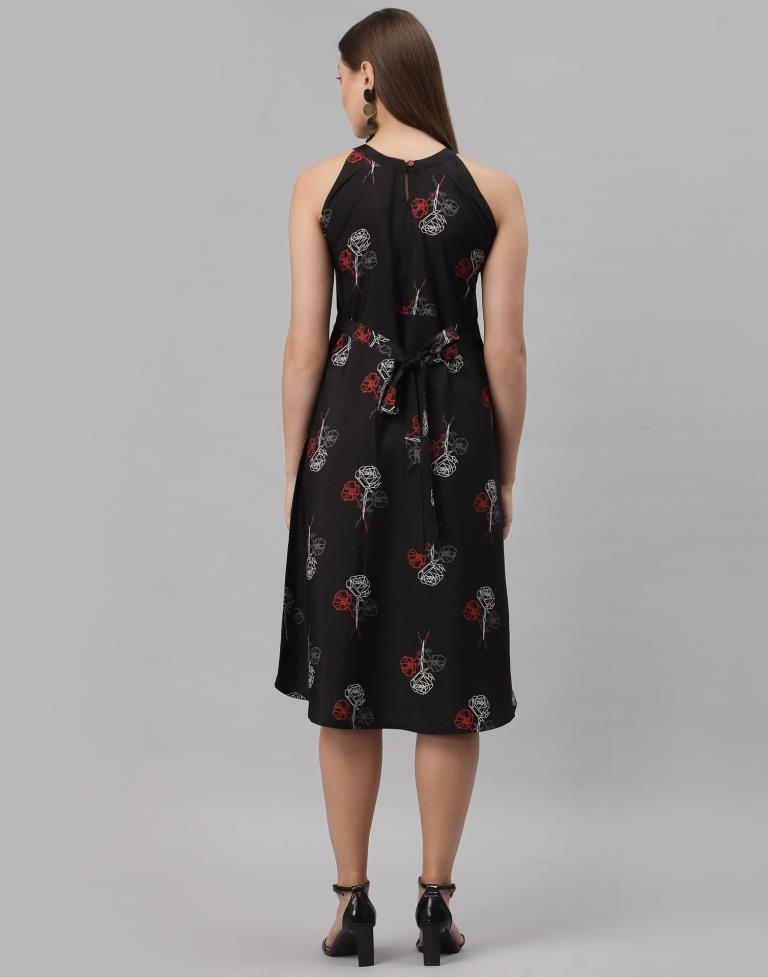 Black Halter Neck Dress | SLV256TK4095