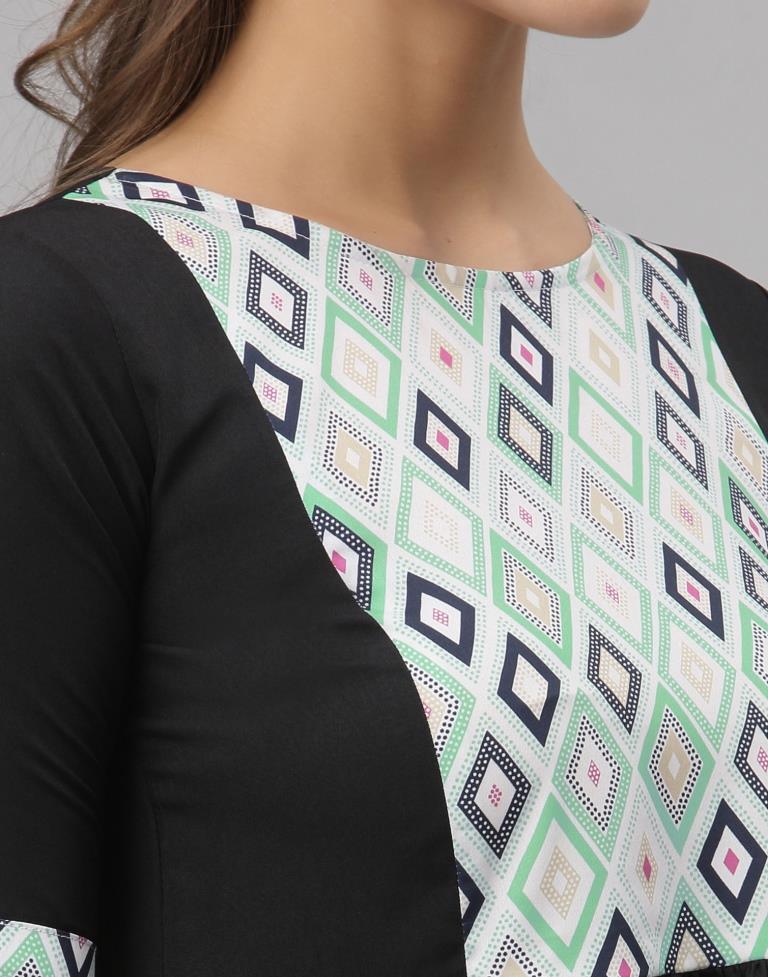 Black Digital Printed Top | SLV259TK5021
