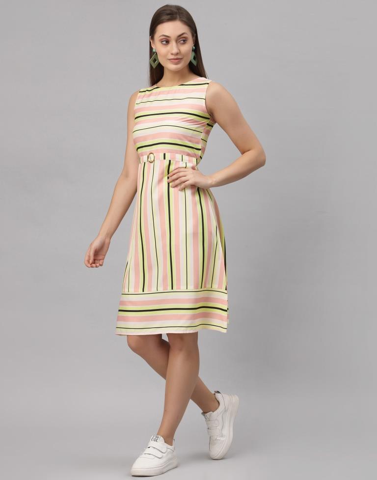 Multicolored Crepe Digital Printed Dress | SLV260TK5031