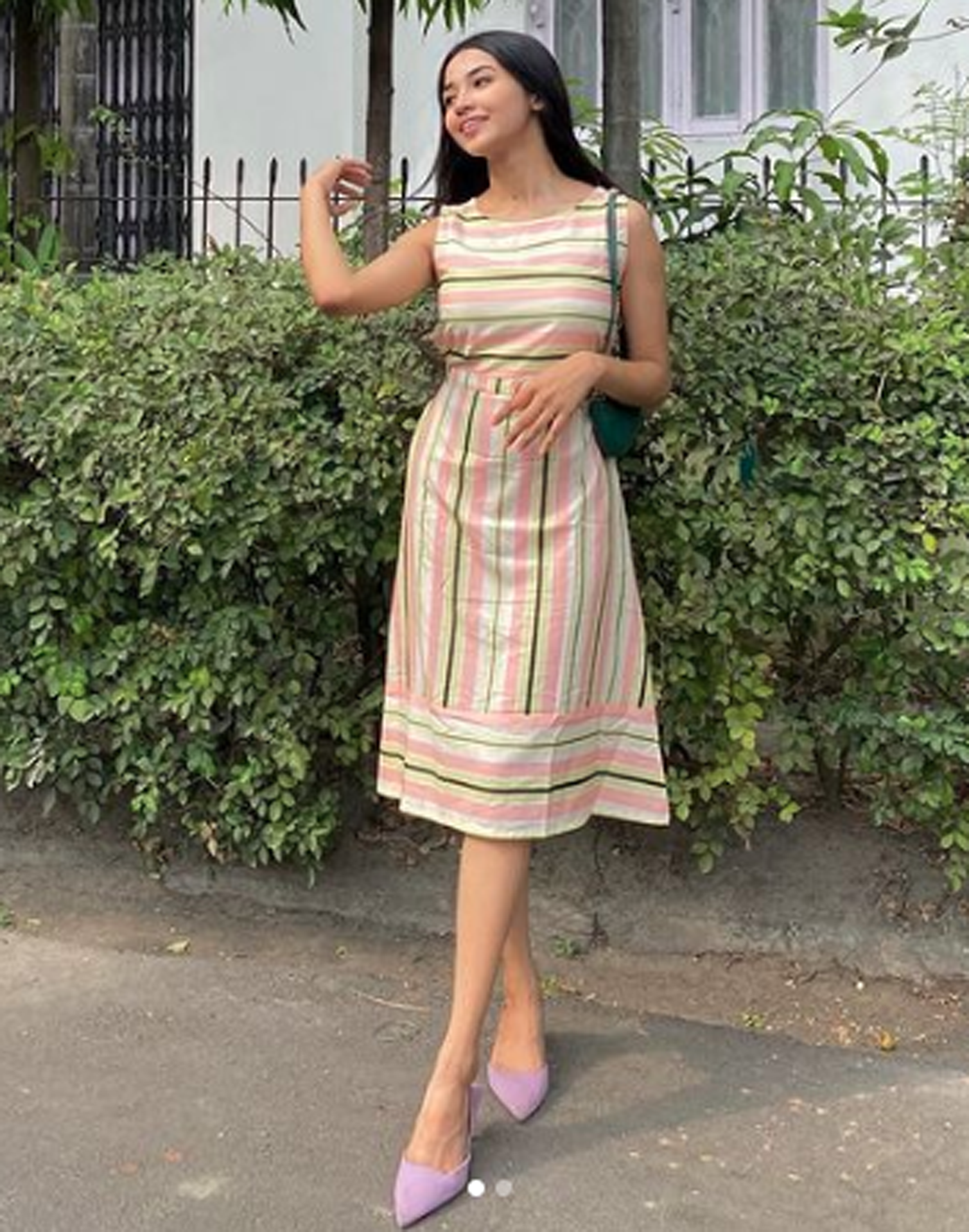 Multicolored Crepe Digital Printed Dress | SLV260TK5031