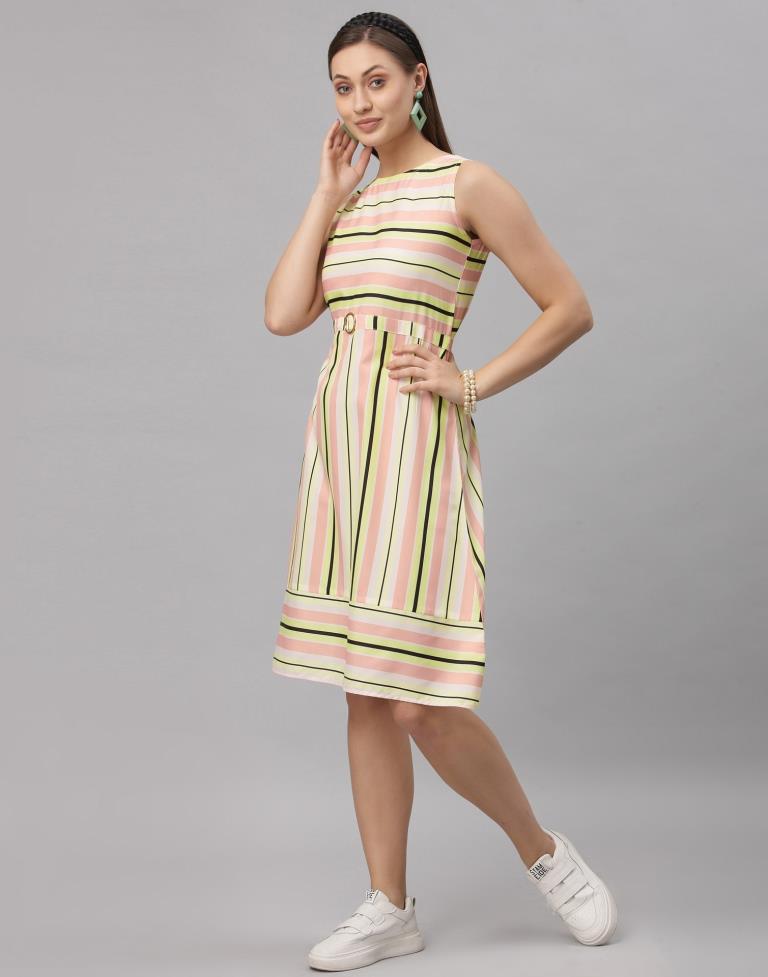 Multicolored Crepe Digital Printed Dress | SLV260TK5031