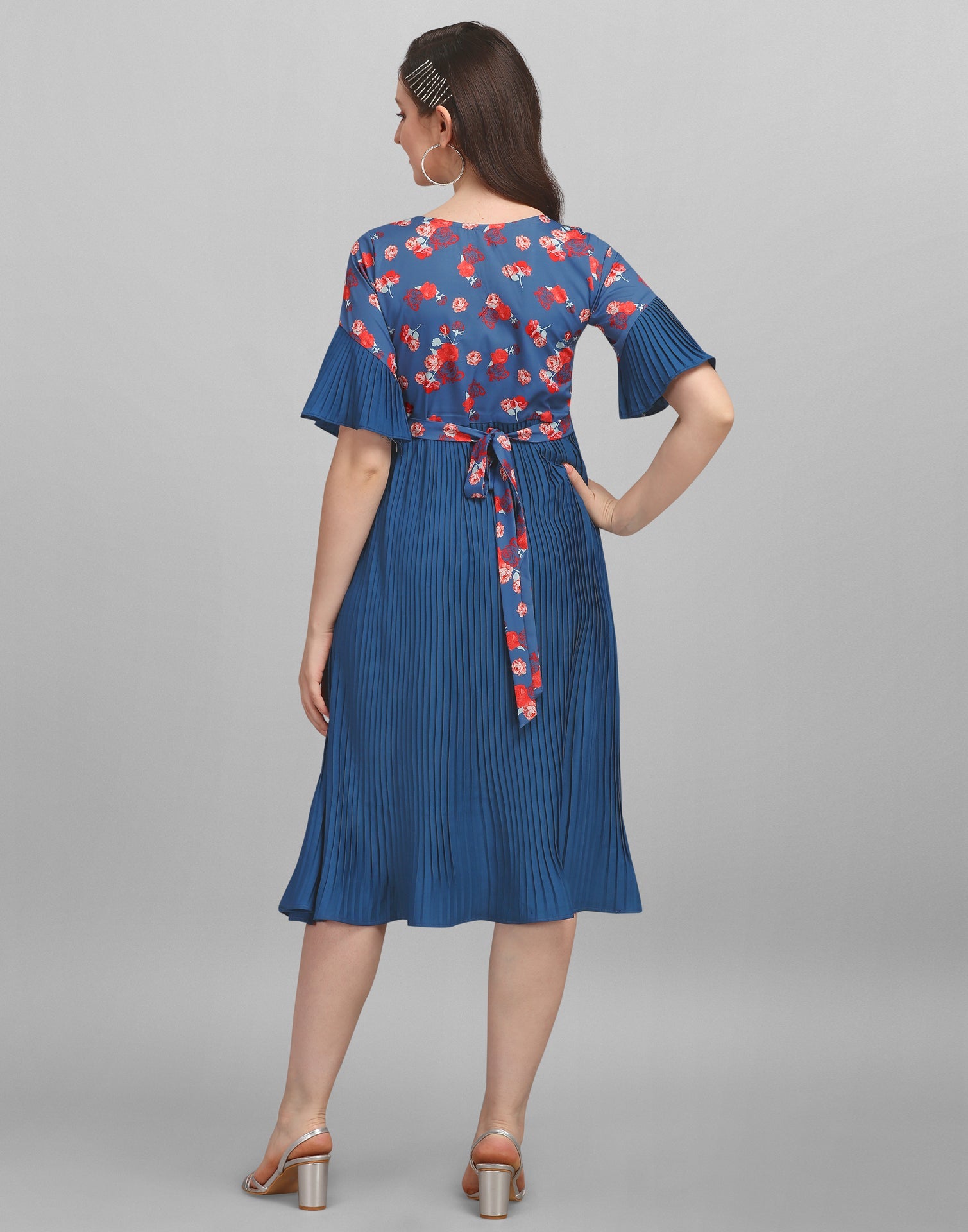 Teal Pleated Dress