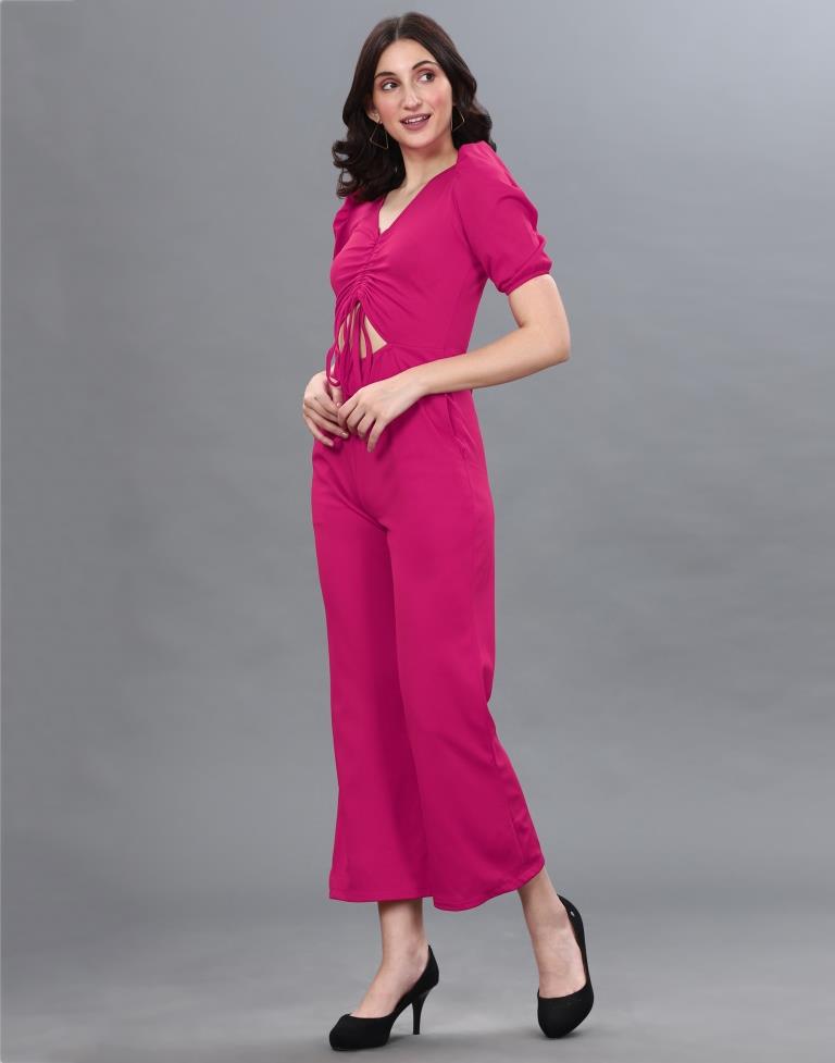 Hot Pink Knitted Jumpsuit