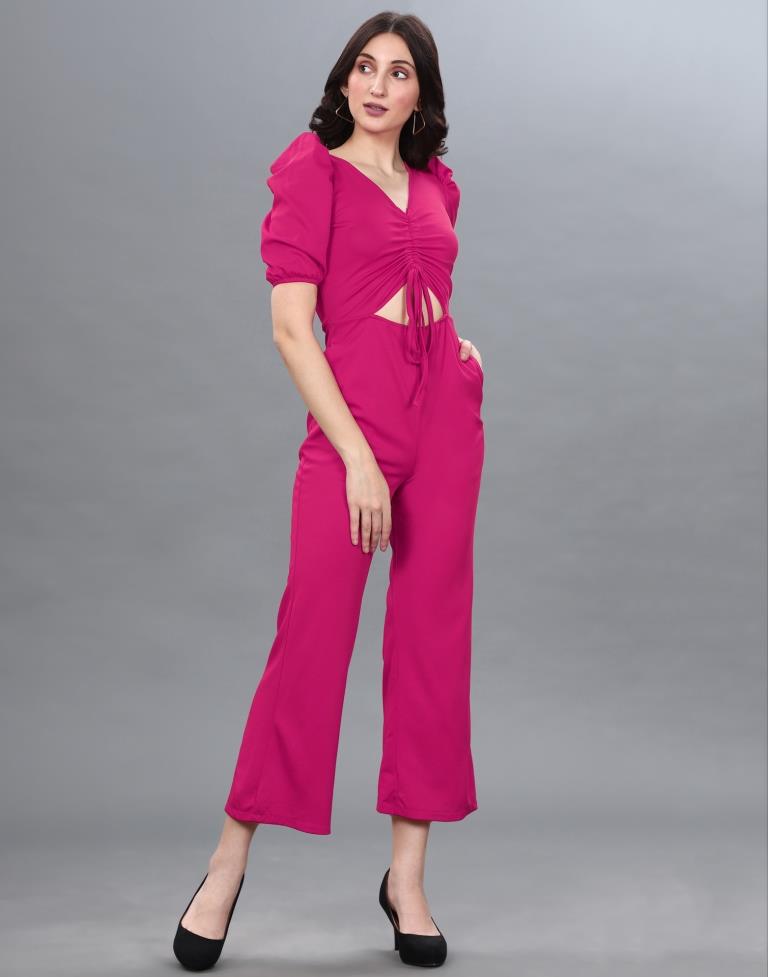 Hot Pink Knitted Jumpsuit