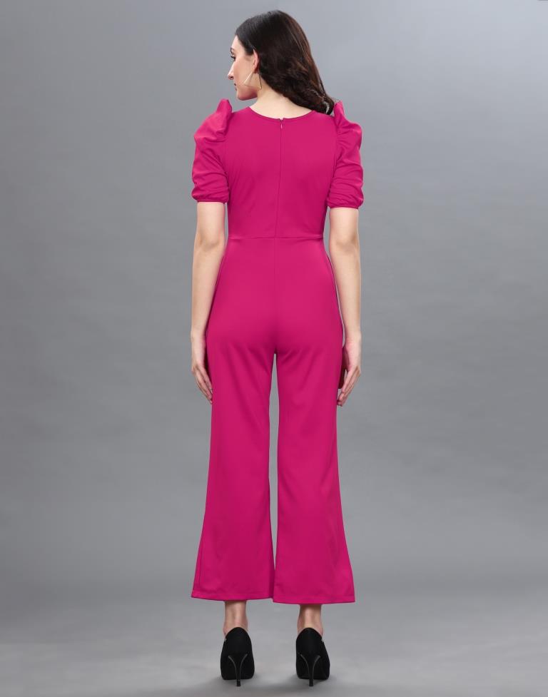 Hot Pink Knitted Jumpsuit