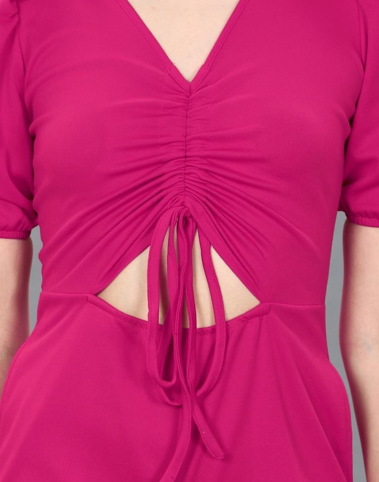 Hot Pink Knitted Jumpsuit