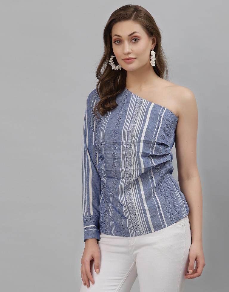 Blue Printed Top | SLV294TK157