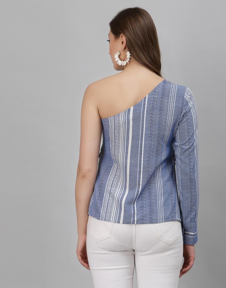 Blue Printed Top | SLV294TK157