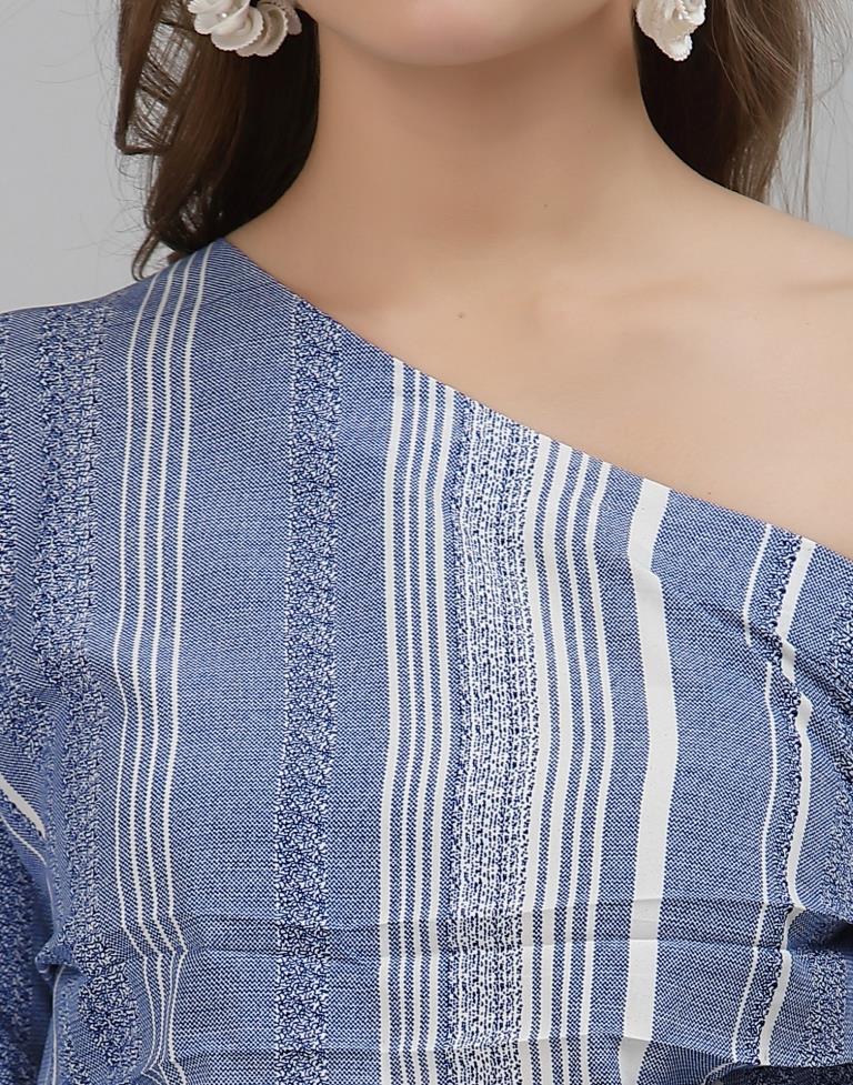 Blue Printed Top | SLV294TK157