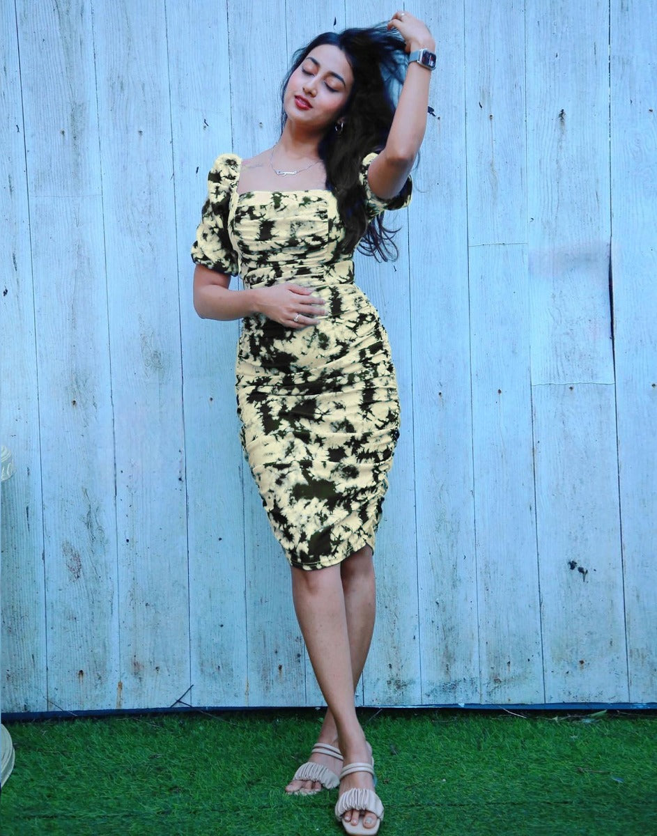 Green Tie-Dye Bodycon