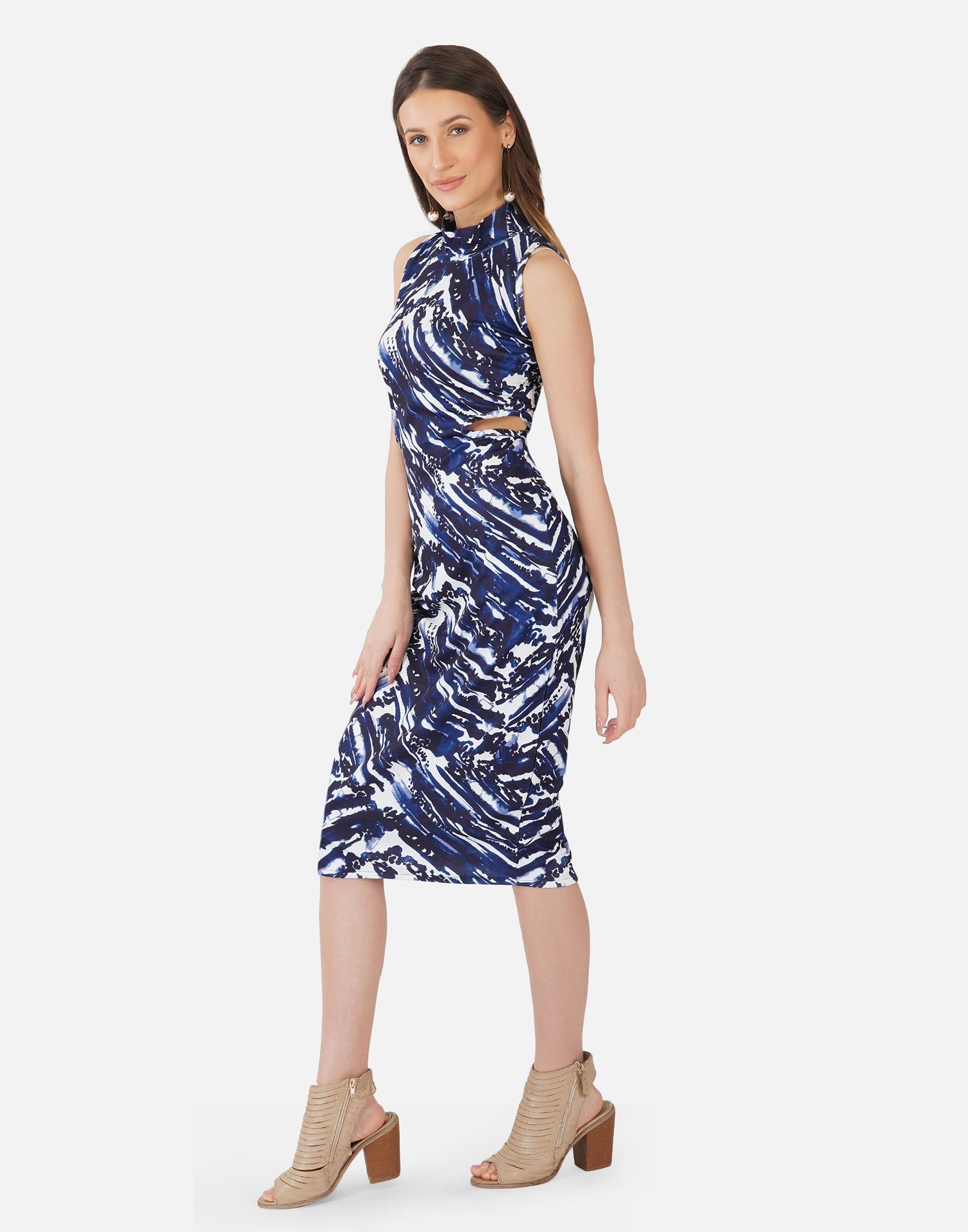Dark Blue Tie and Dye Bodycon | SLV300TK8015