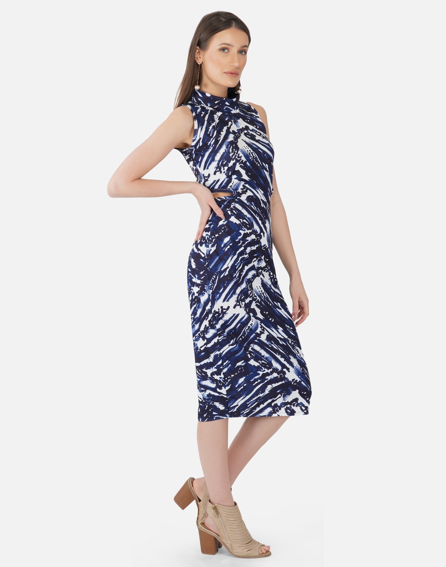 Dark Blue Tie and Dye Bodycon | SLV300TK8015