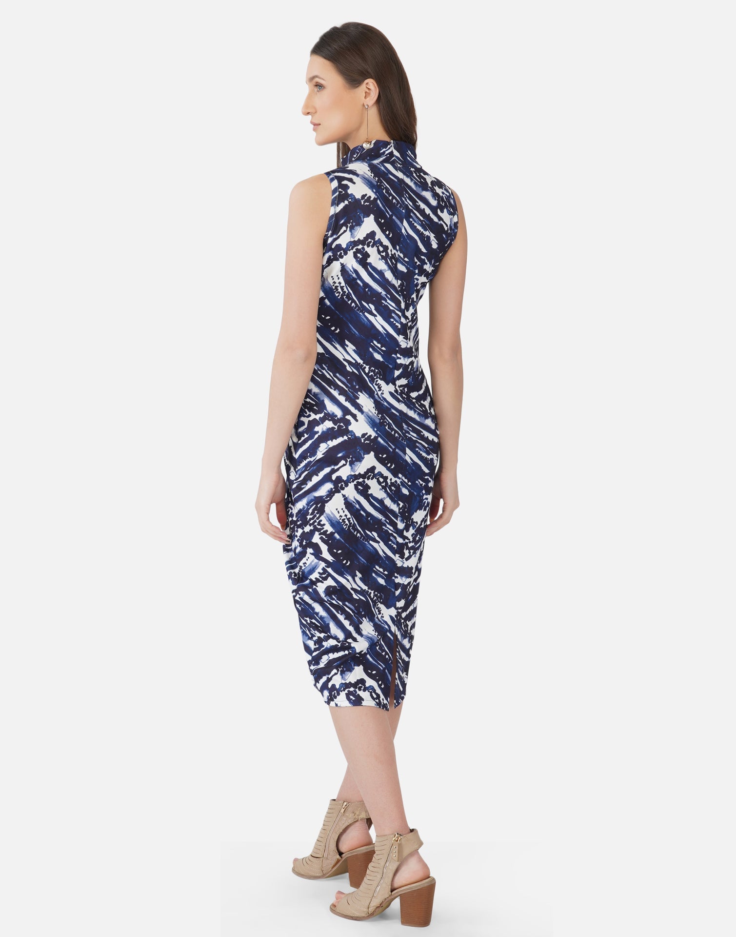Dark Blue Tie and Dye Bodycon | SLV300TK8015
