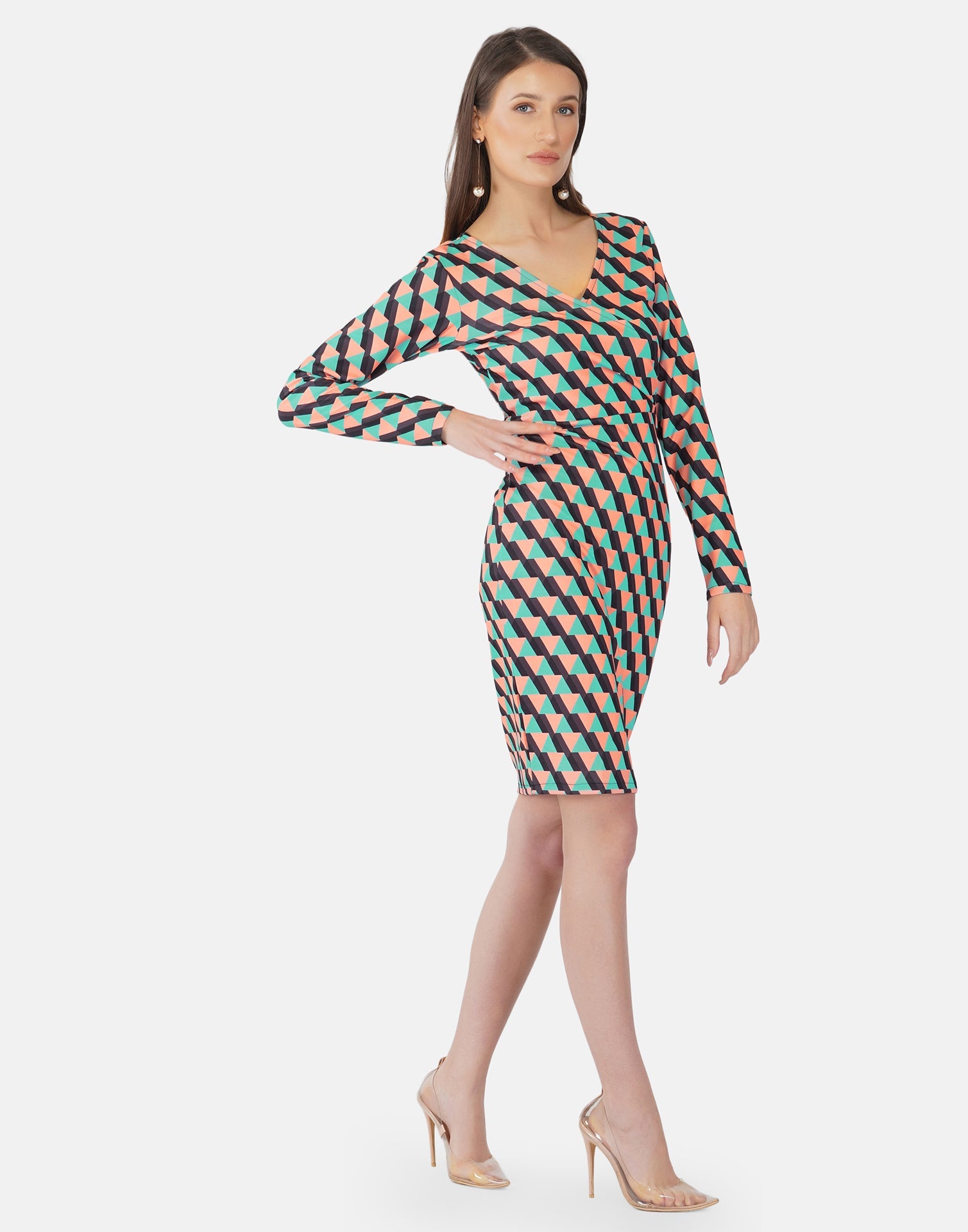 Multicoloured Printed Bodycon | SLV301TK8022