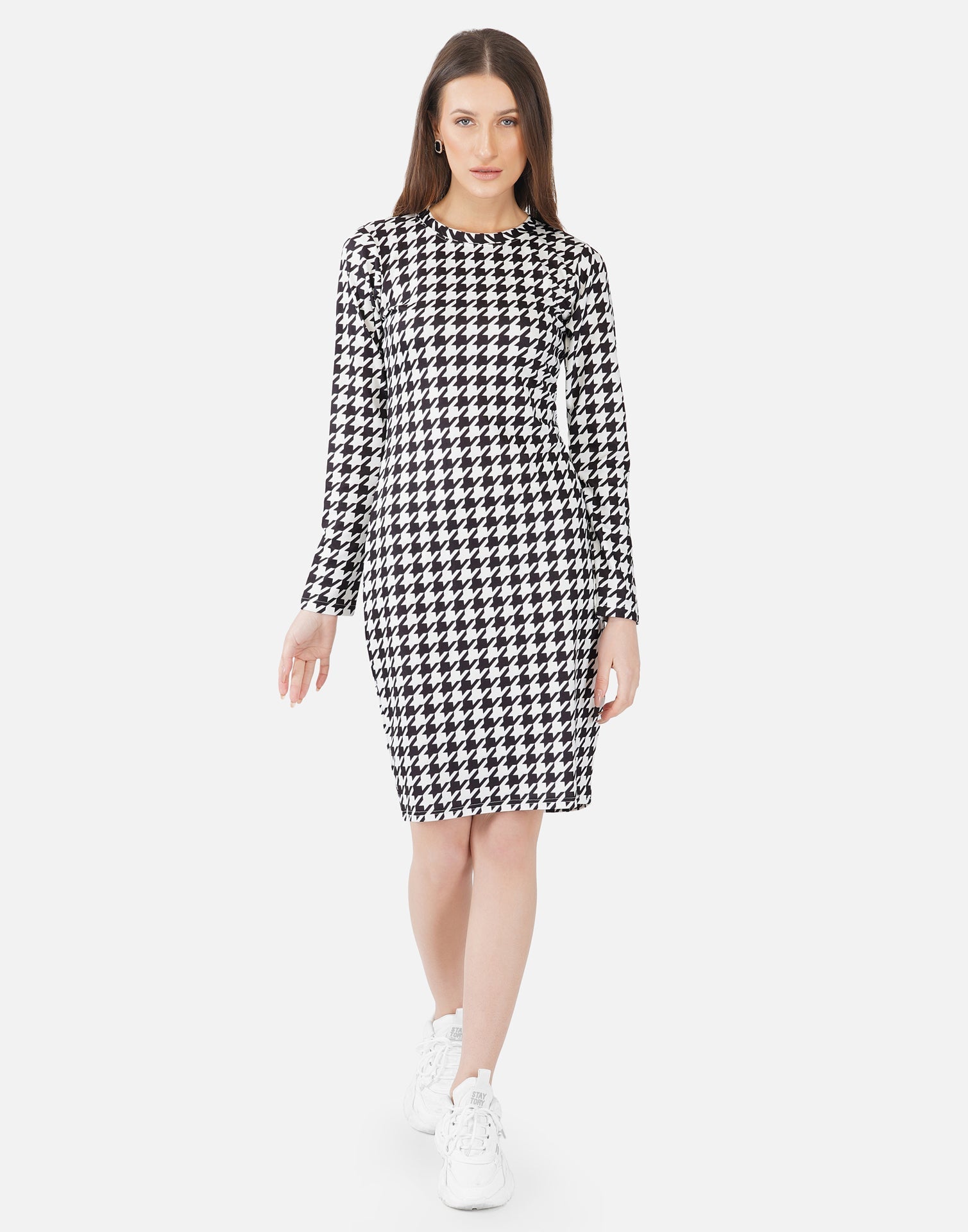 Black and White Printed Bodycon | SLV301TK8023