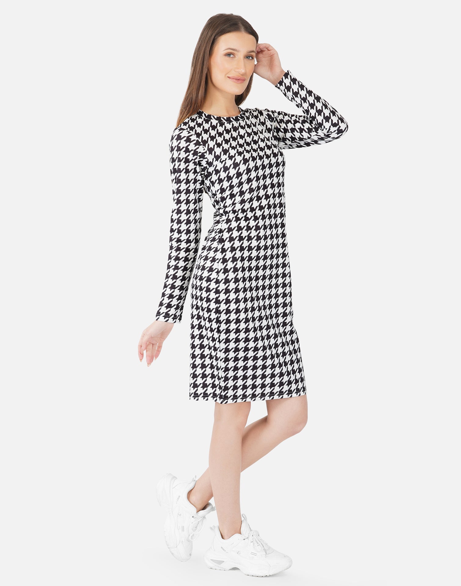 Black and White Printed Bodycon | SLV301TK8023