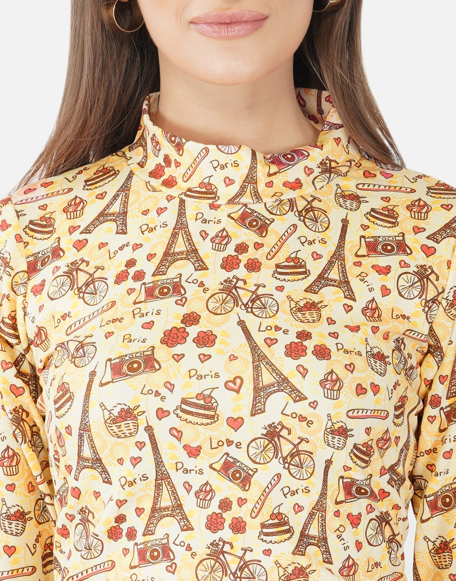 Light Yellow Printed Bodycon | SLV303TK8043