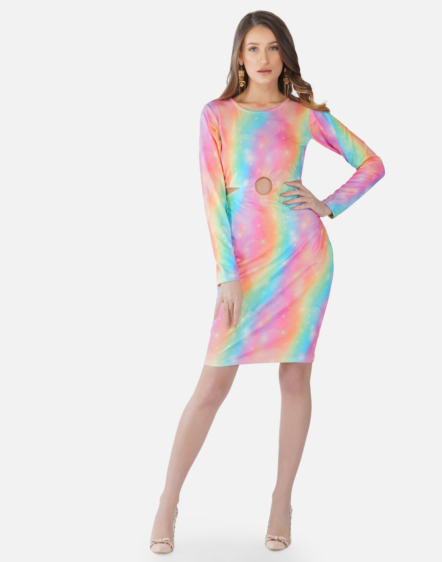 Multicoloured Printed Bodycon | SLV304TK8052