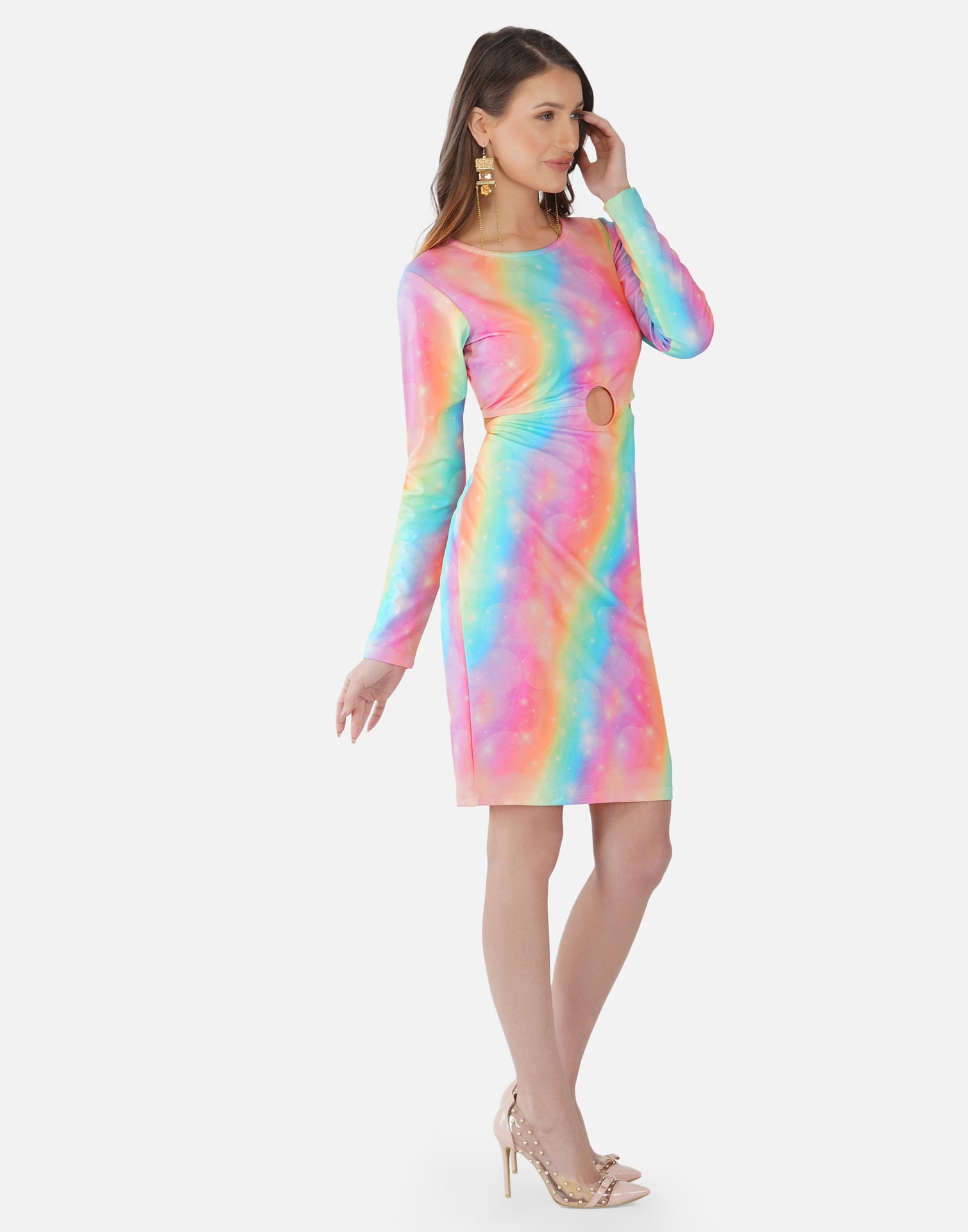 Multicoloured Printed Bodycon | SLV304TK8052