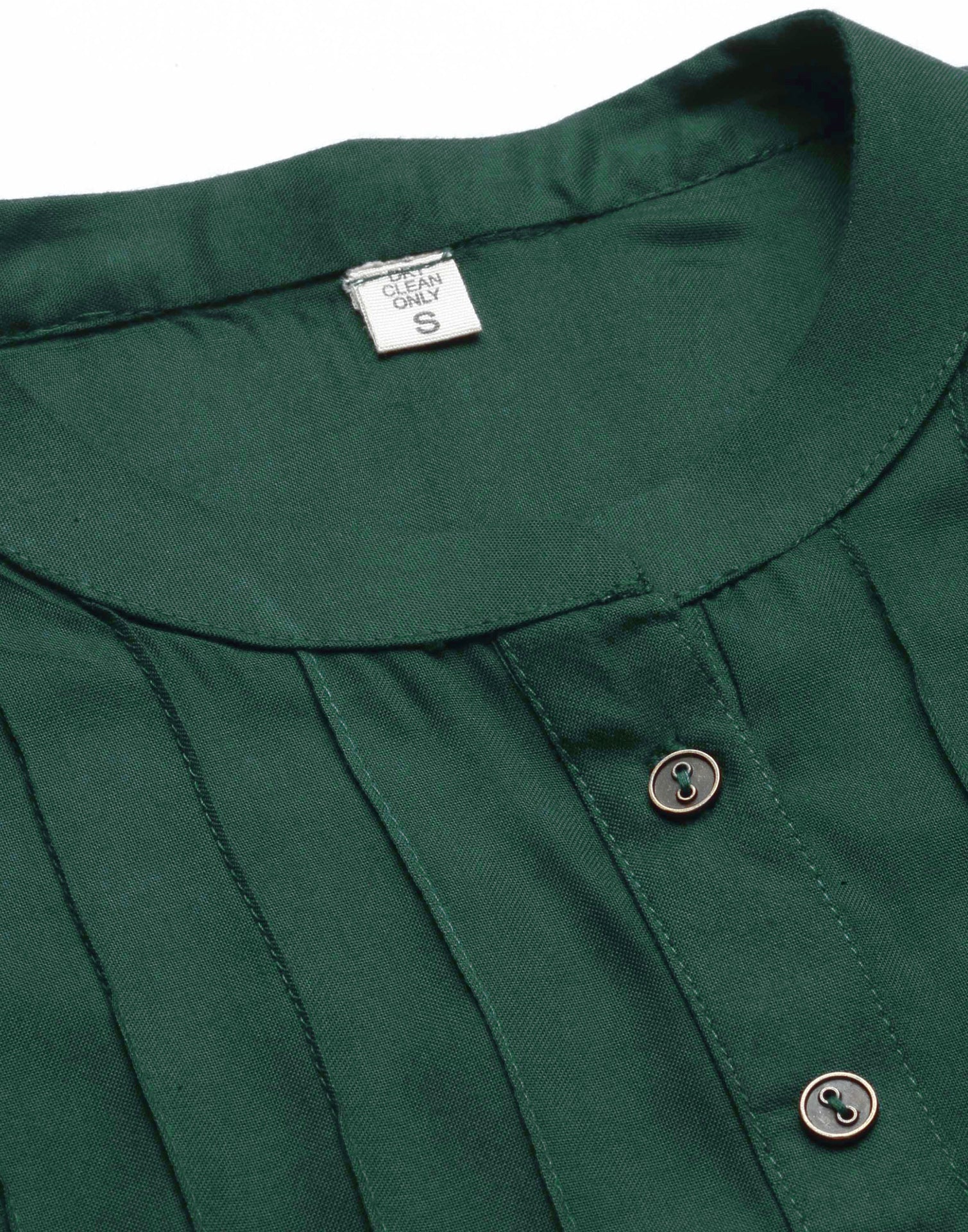 Bottle Green Pleated Tops