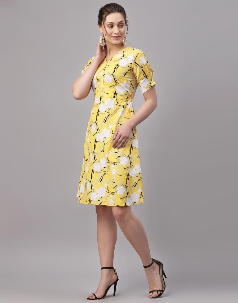 Mustard Printed Dress