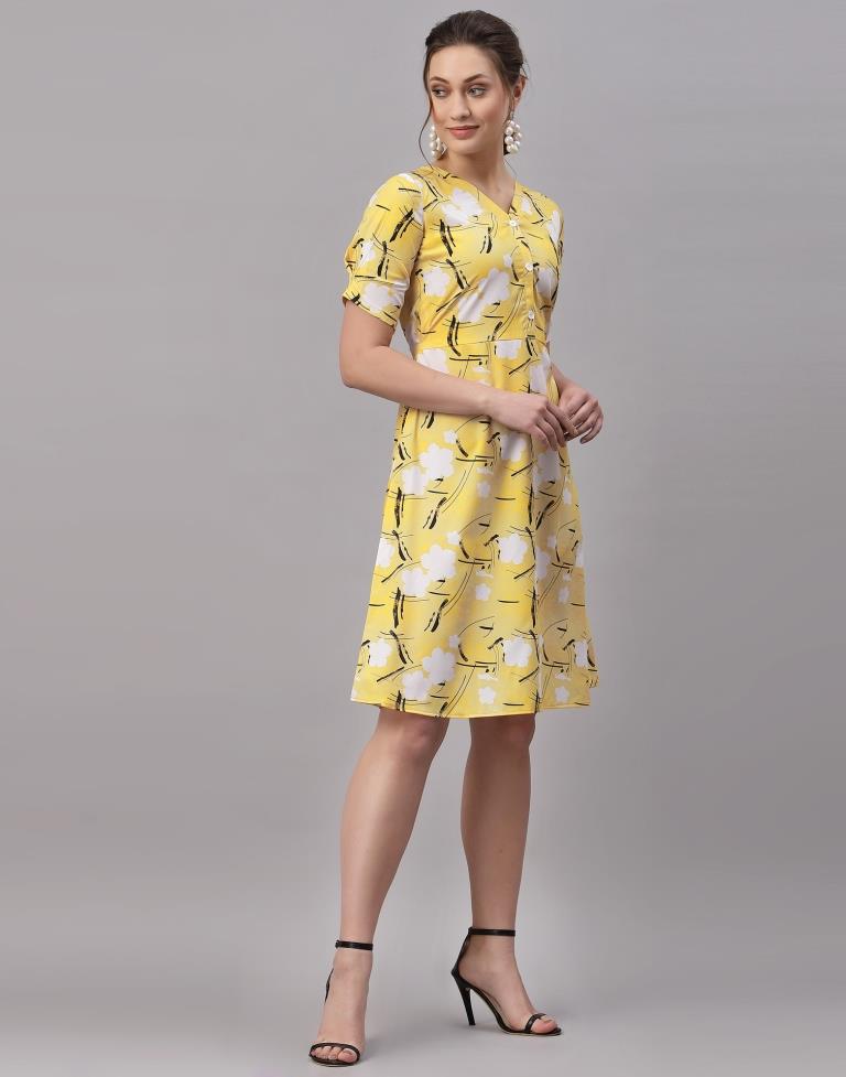 Mustard Printed Dress