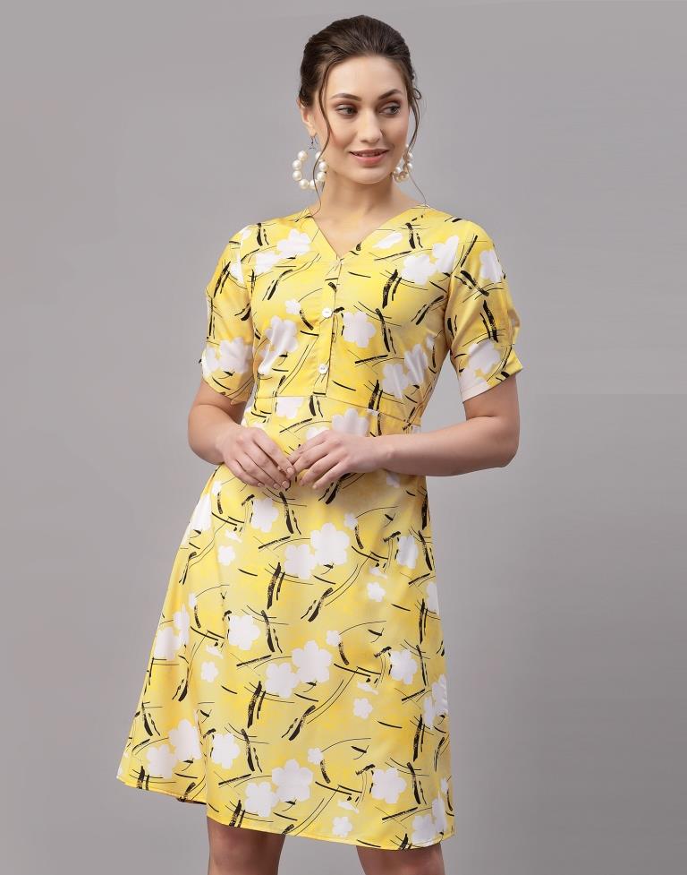 Mustard Printed Dress