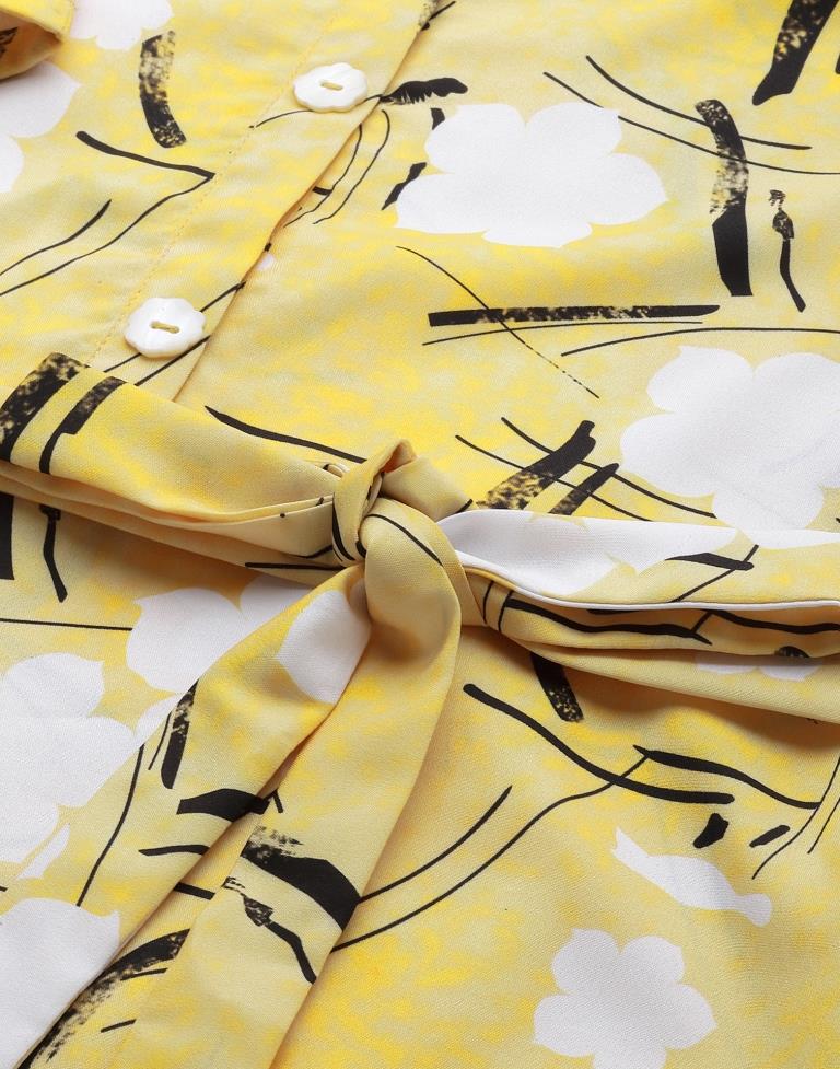 Mustard Printed Dress