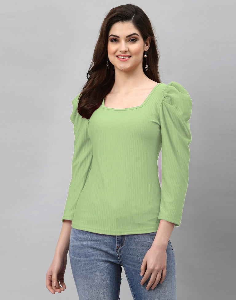 Pista Green Knitted Top