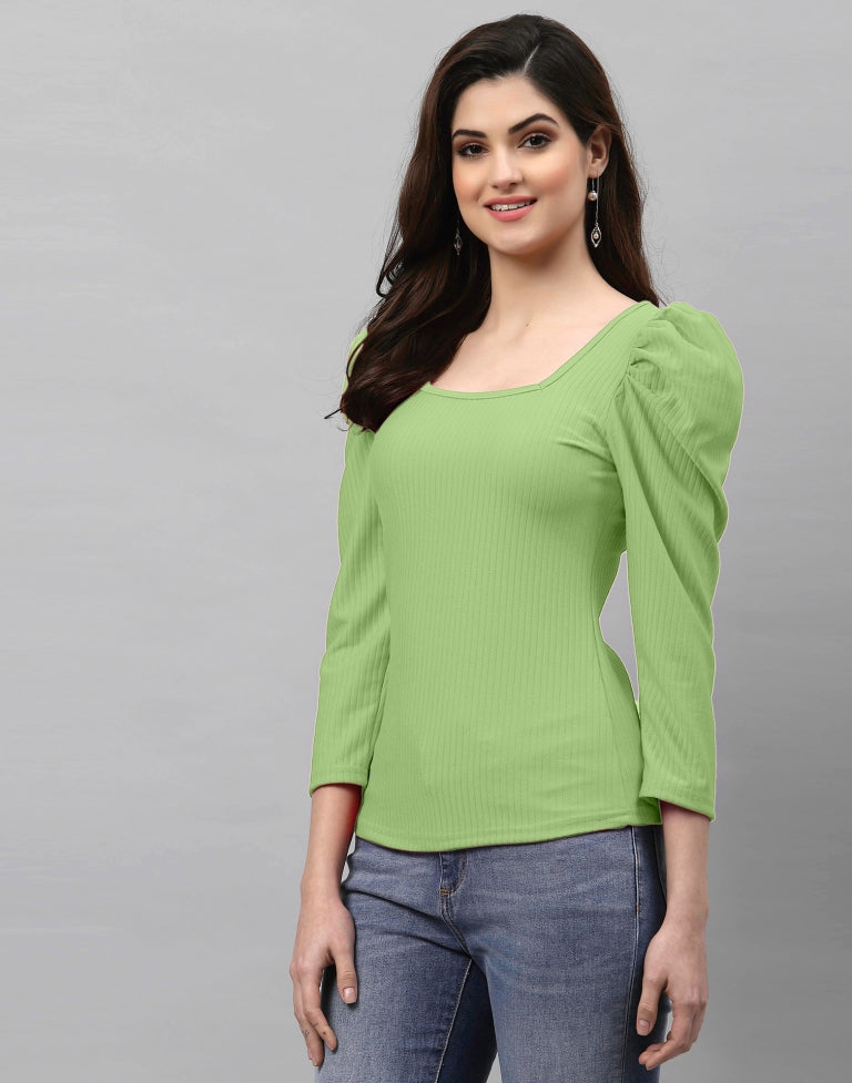 Pista Green Knitted Top