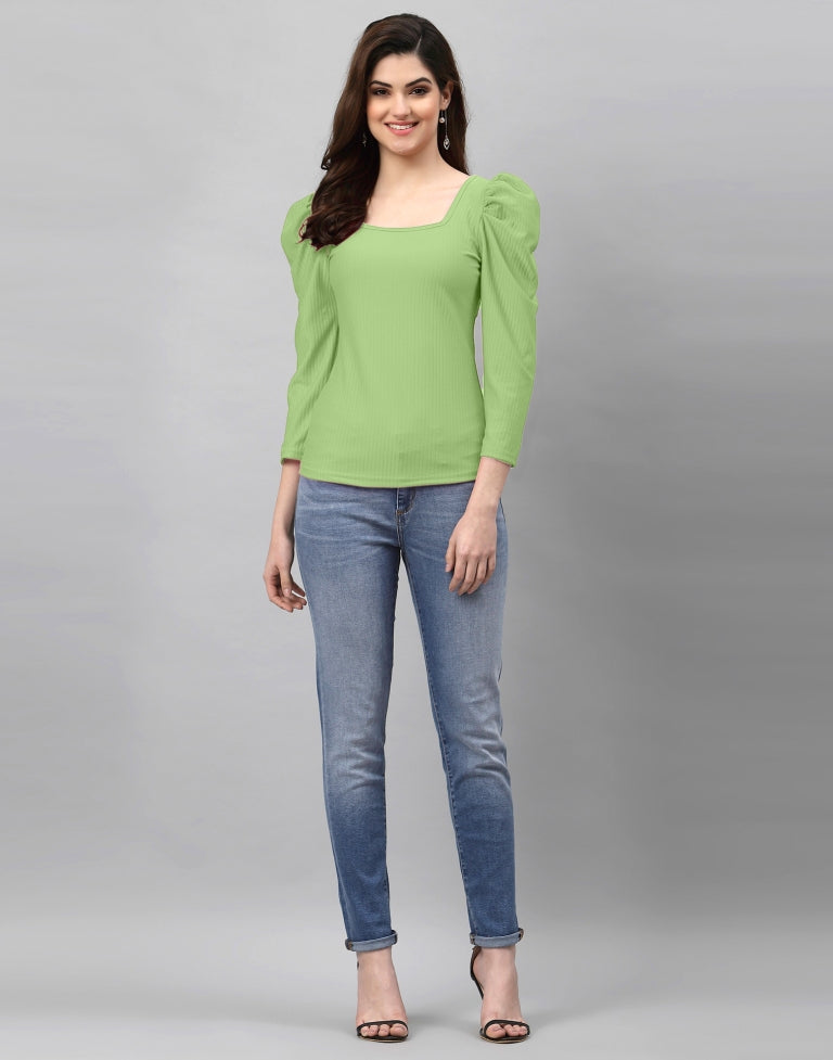Pista Green Knitted Top