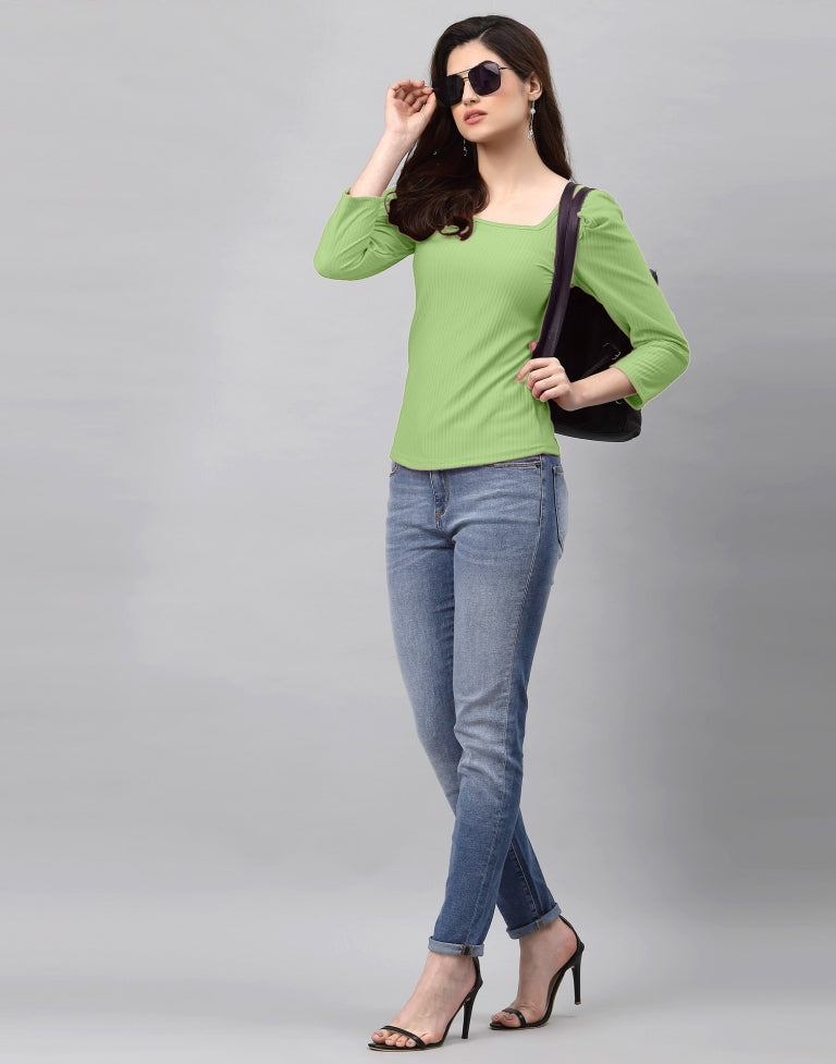 Pista Green Knitted Top