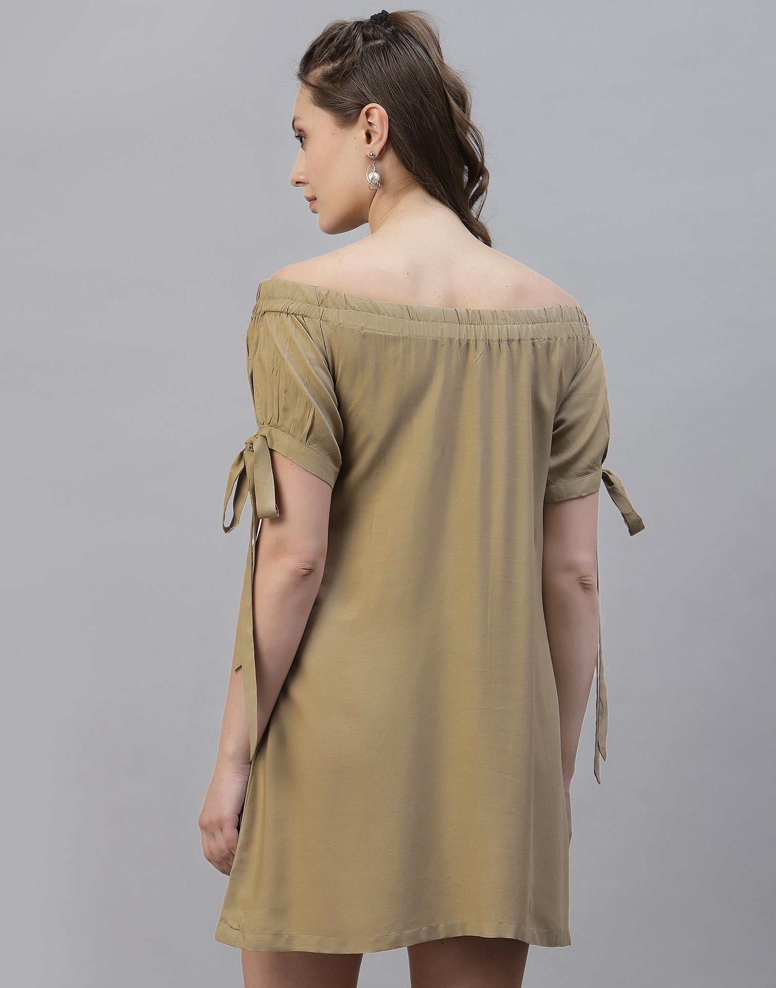 Beige Off shoulder Top