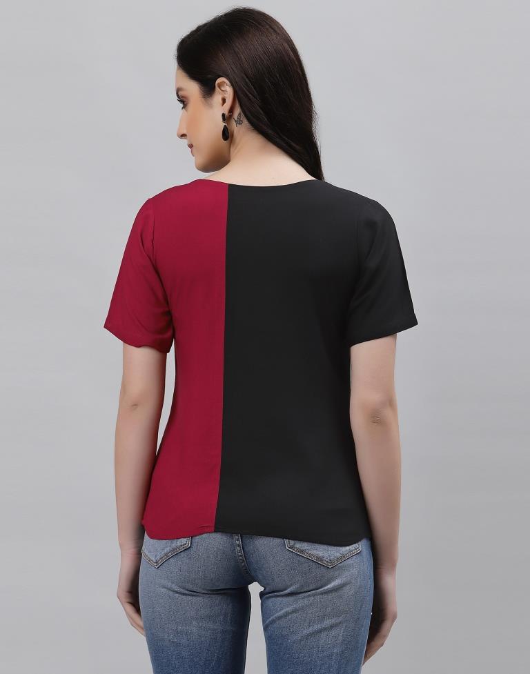 Color Block Keyhole Top