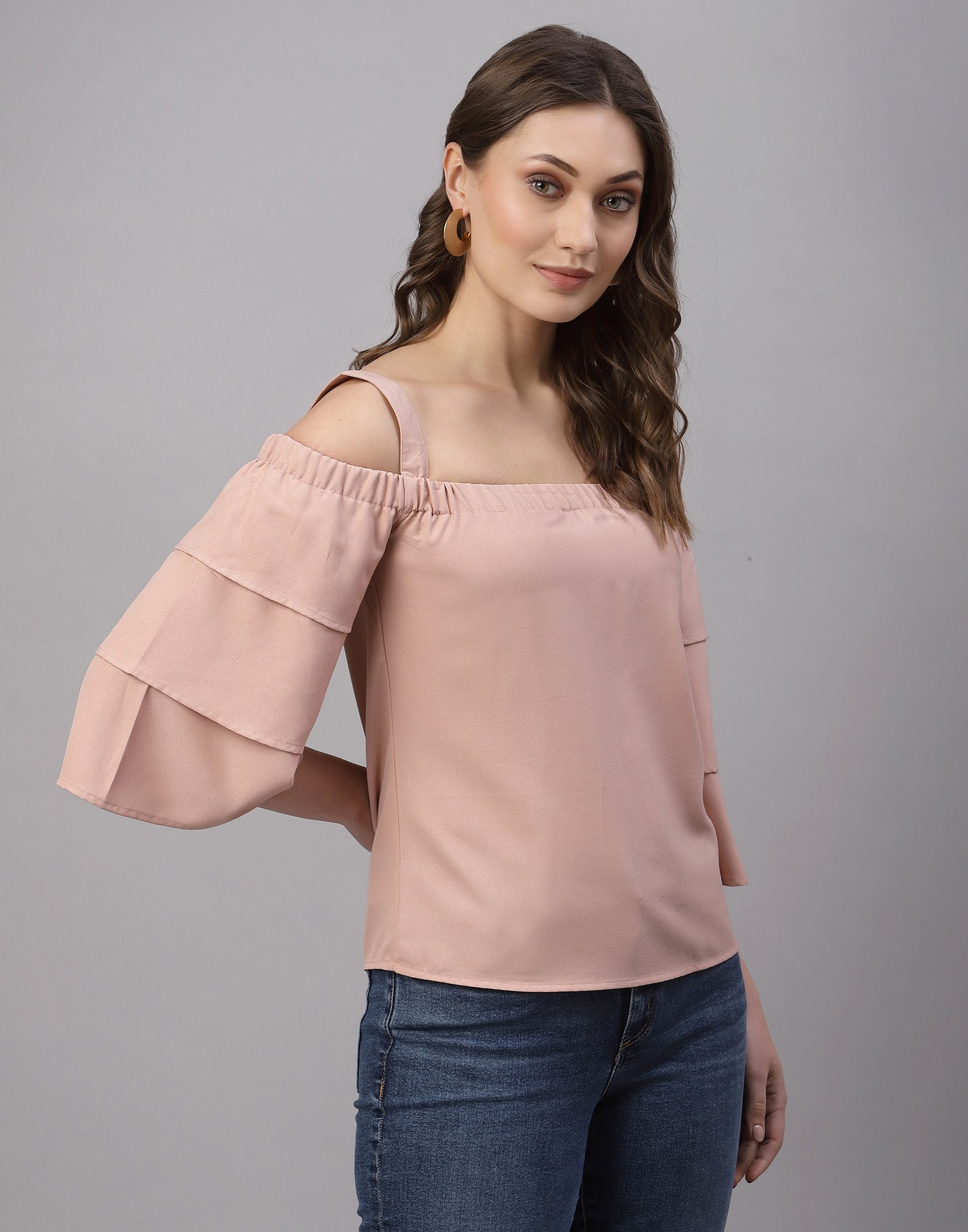 Peach Off Shoulder Top