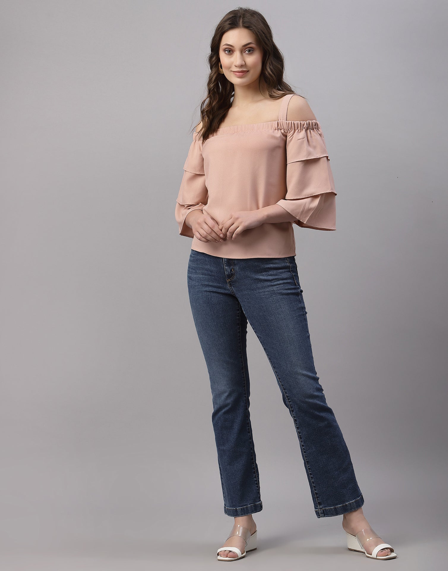 Peach Off Shoulder Top