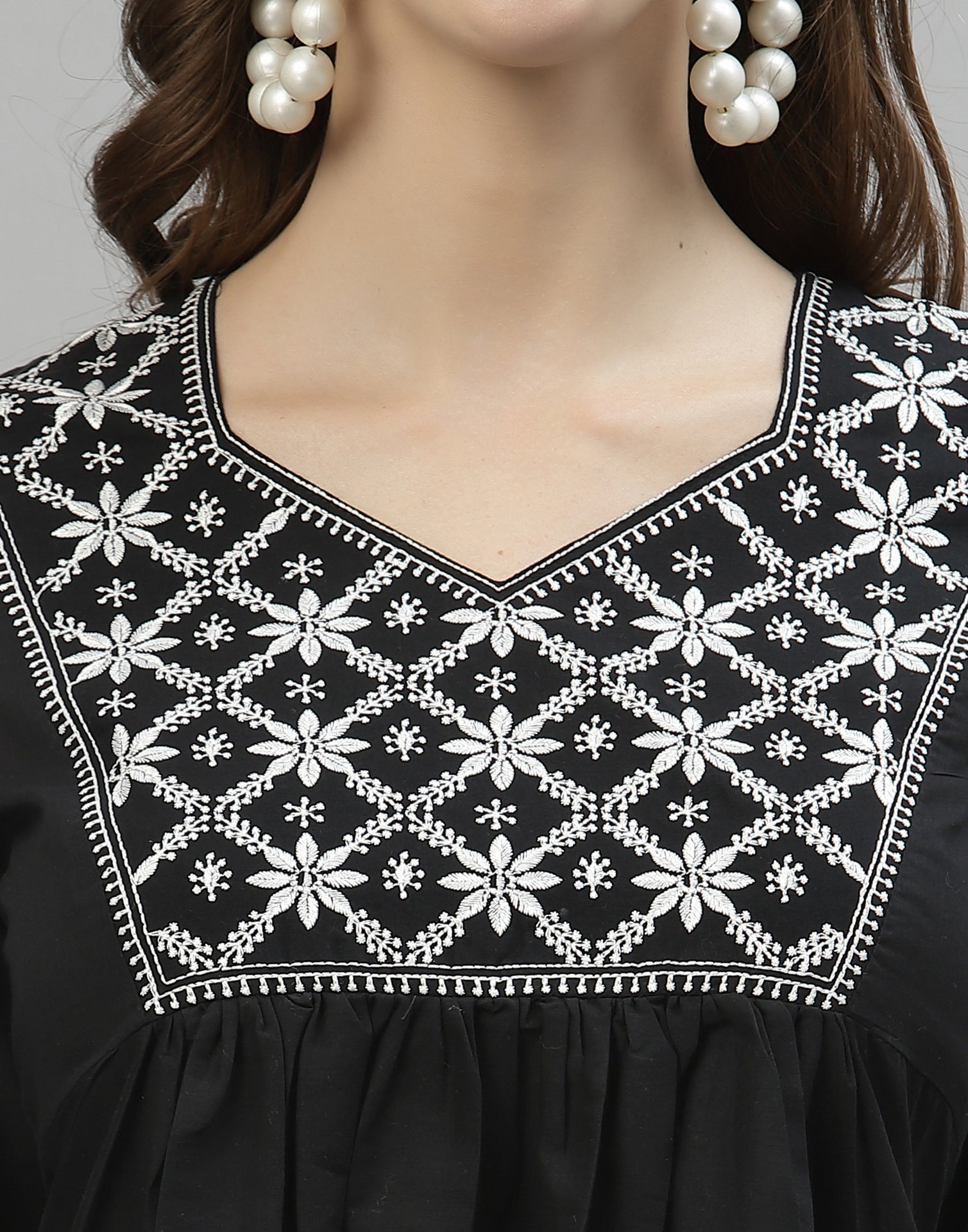 Black Embroidered Top