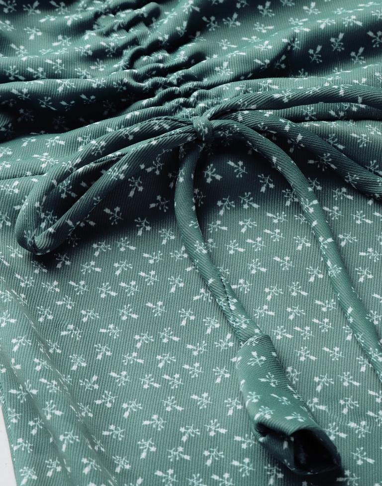 Light Blue Drawstring Dress