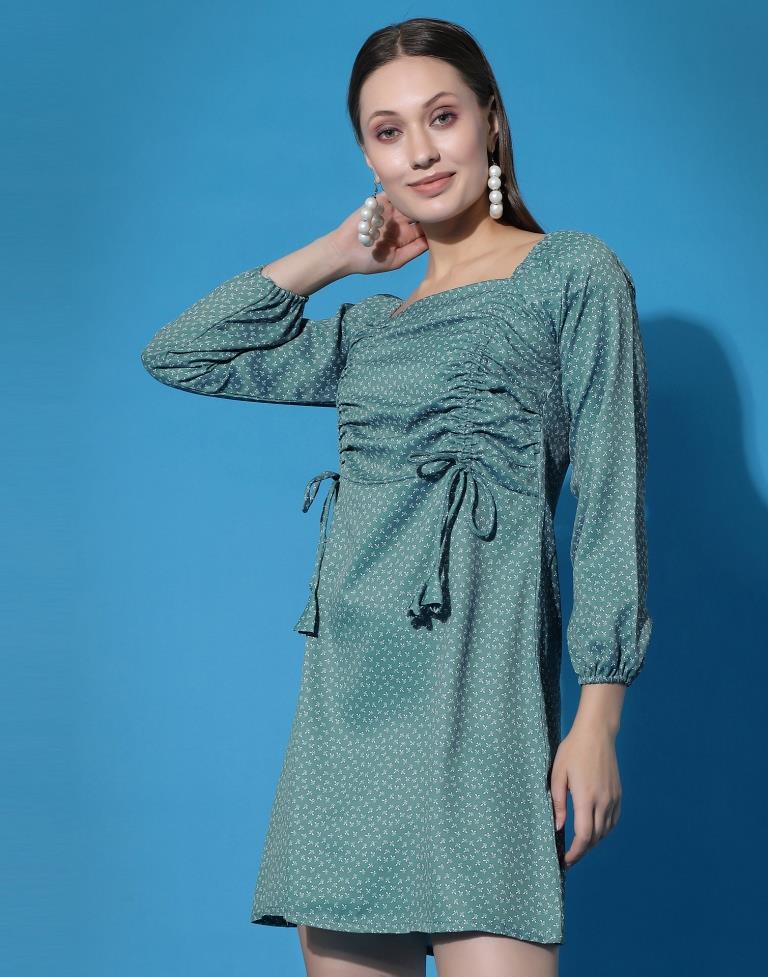 Light Blue Drawstring Dress