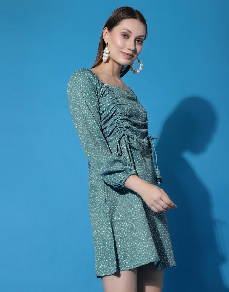 Light Blue Drawstring Dress