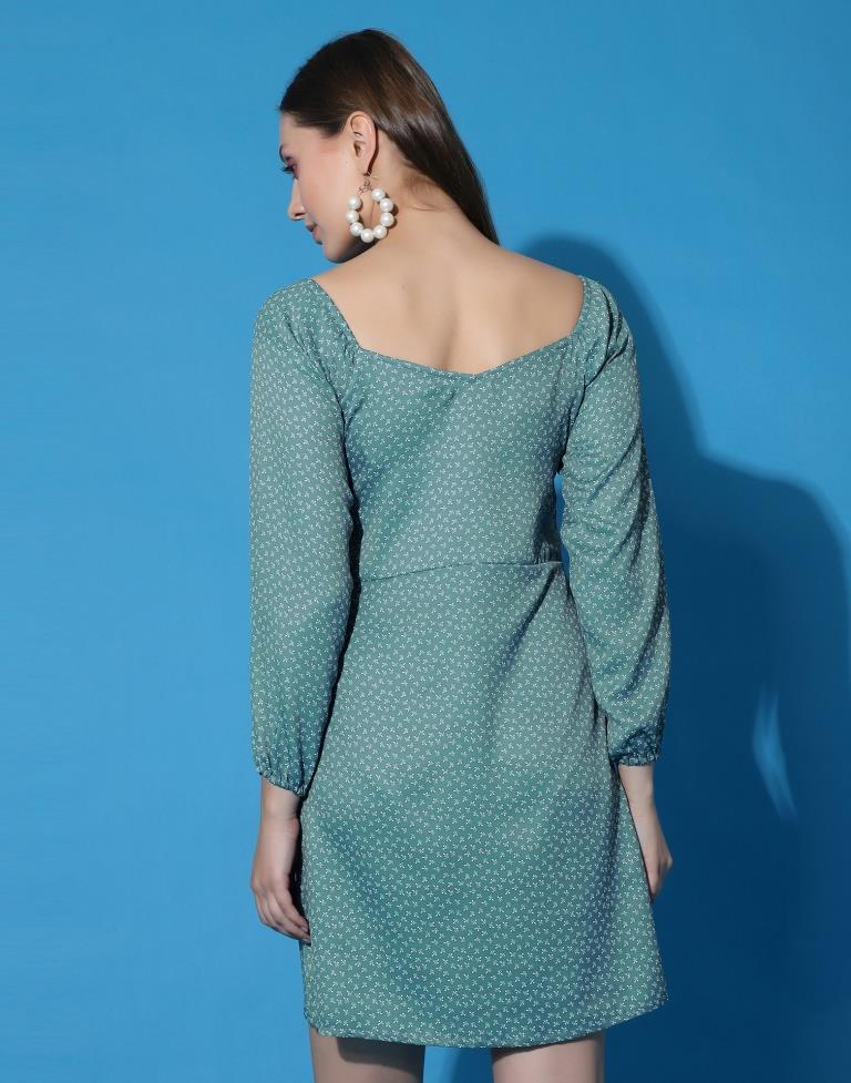 Light Blue Drawstring Dress