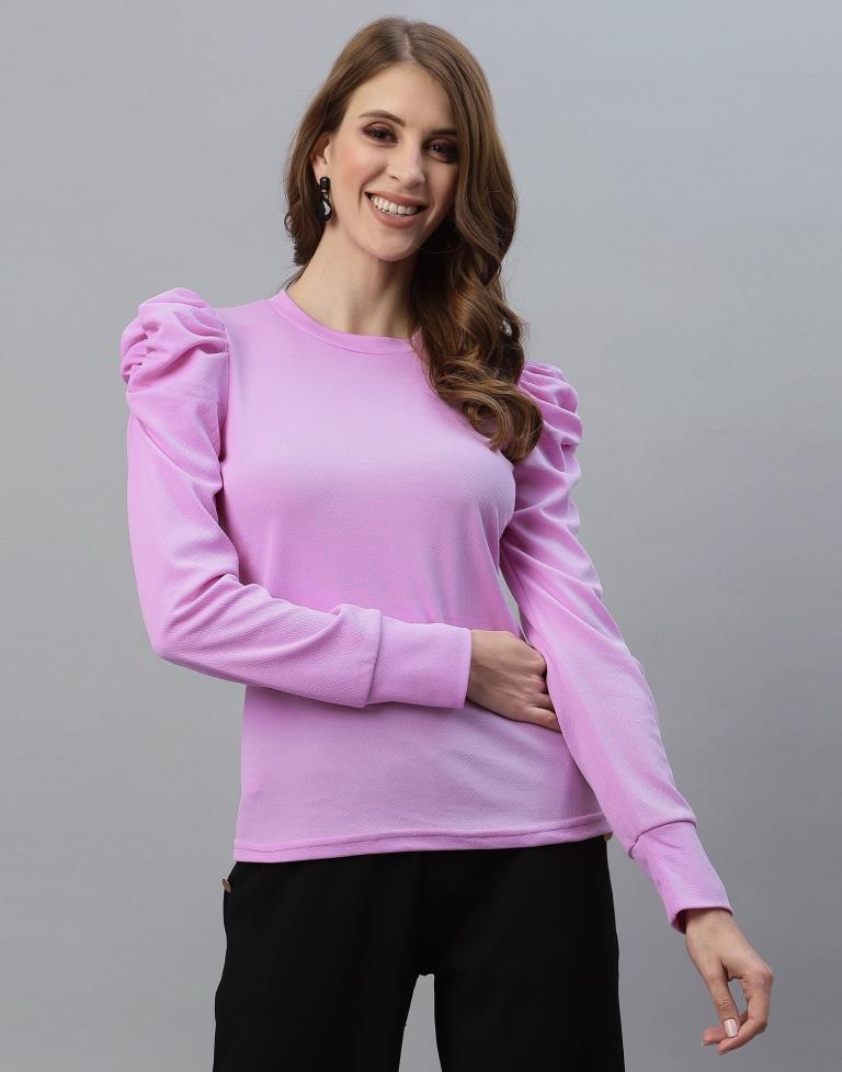 Lavender Puff Sleeve Top
