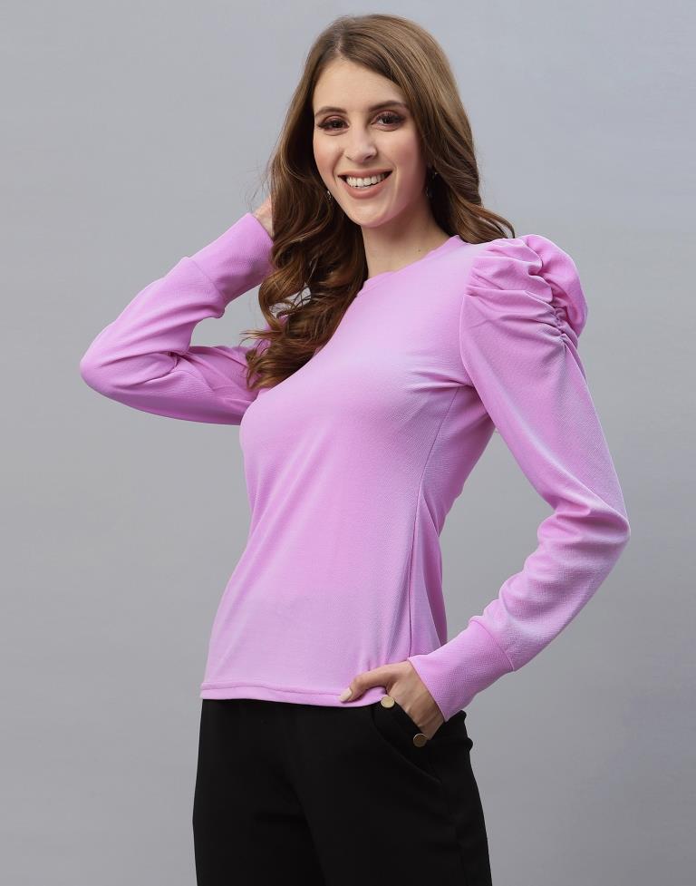 Lavender Puff Sleeve Top