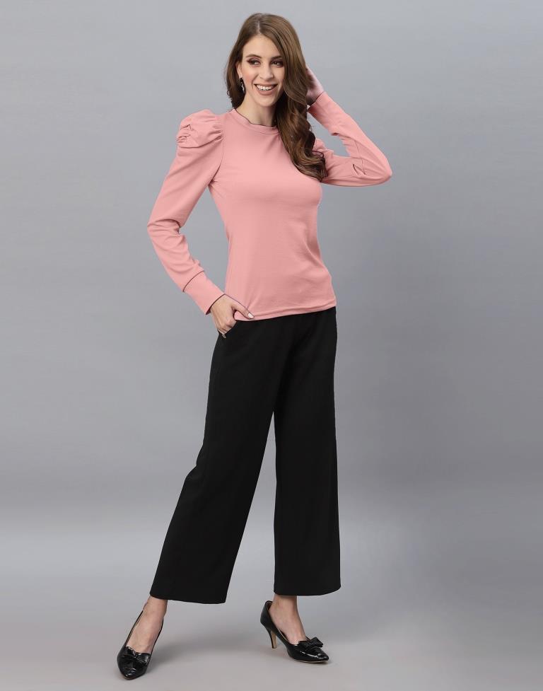 Peach Puff Sleeve Top